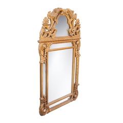 Neoclassical Gilt Wood Rectangular Hand-Carved Mirror, Spain, 1970