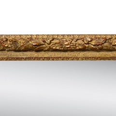 Neoclassical Rectangular Gold Hand Carved Wooden Mirror, Spain, 1970