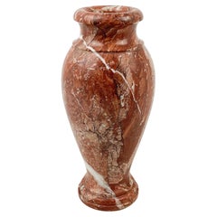 Vintage Neoclassical Red/Rouge Zebra Marble Vase