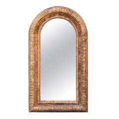 Neoclassical Regency Arch Gold Hand Carved Wooden Mirror, 1970