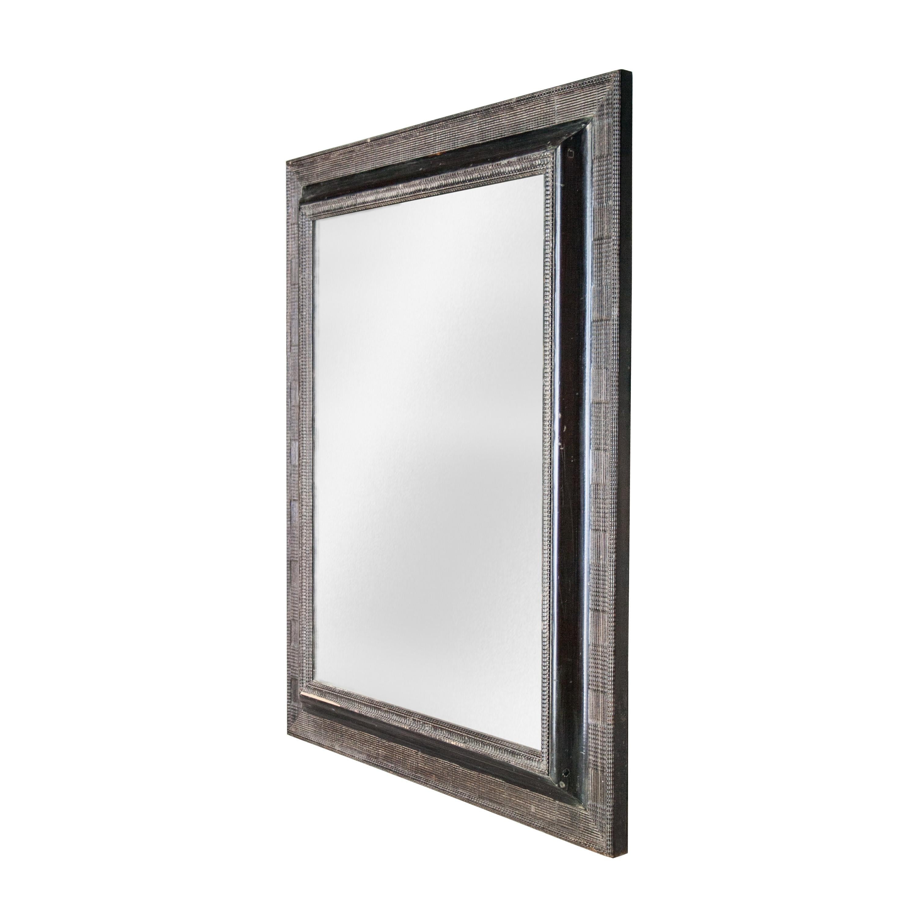 Neoclassical Regency solid hard-carved wooden mirror.
 