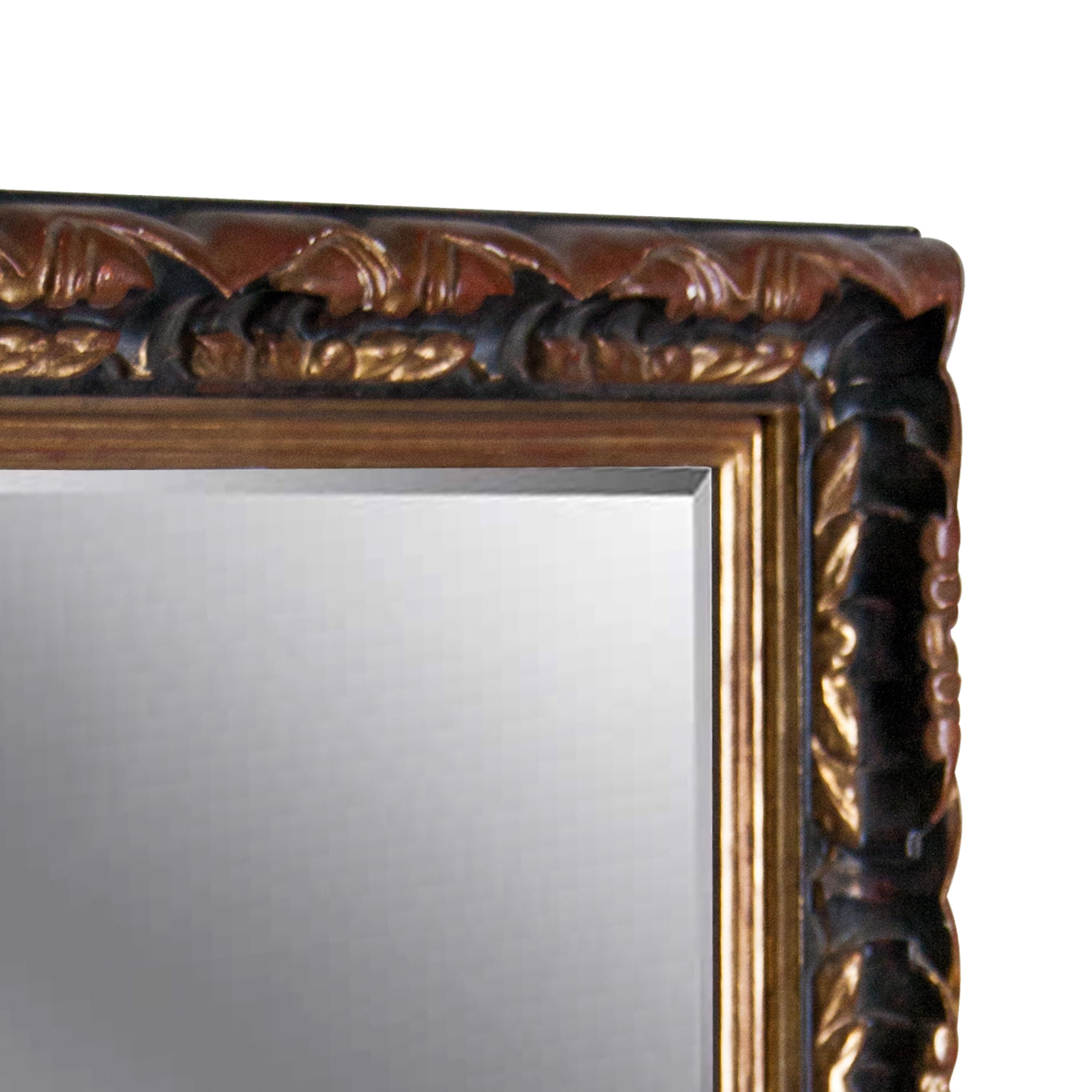 Hand-Carved Neoclassical Regency Gold Black Hand Carved Wooden Mirror