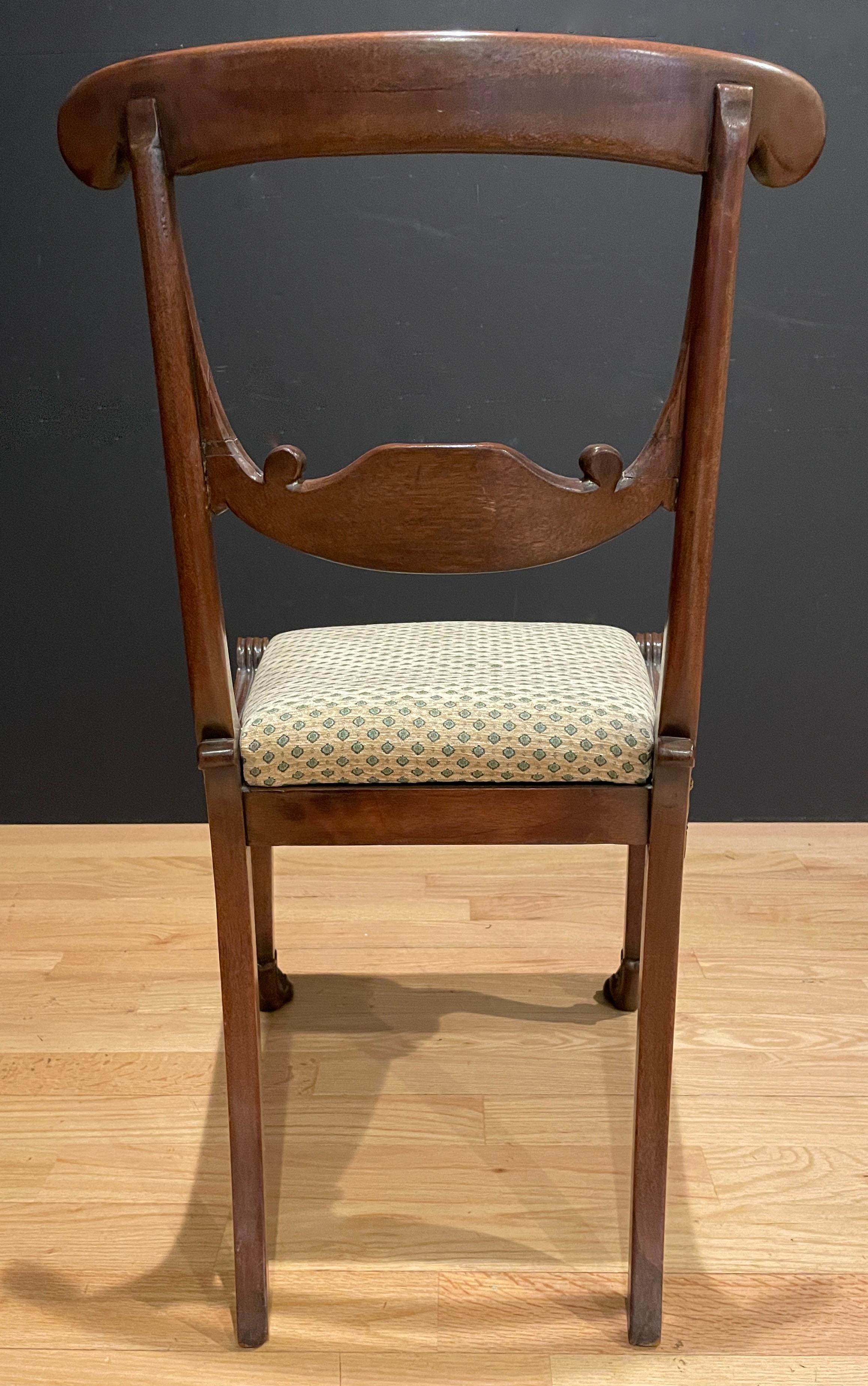 Neoclassical Regency Klismos Chair In Good Condition In Norwood, NJ