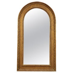 Neoclassical Regency Rectangular Gold Foil Hand Carved Wooden Mirror, 1970