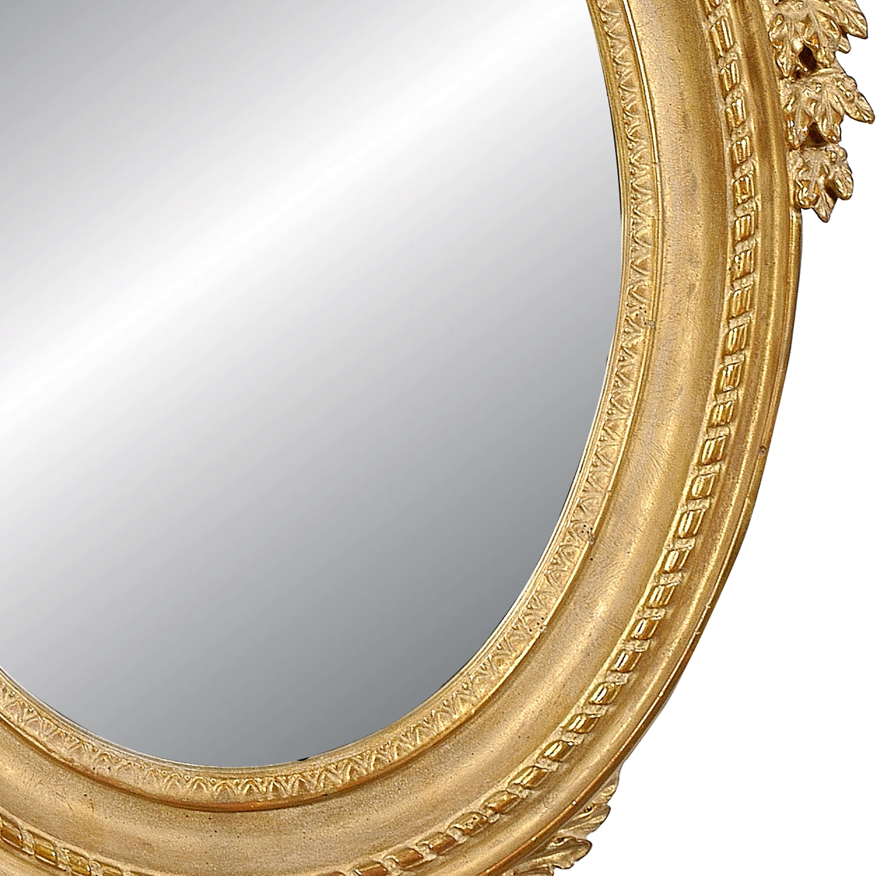 Neoclassical Regency Style Acanthus Gold Foil Hand Carved Wooden Mirror, 1970 In Good Condition In Madrid, ES