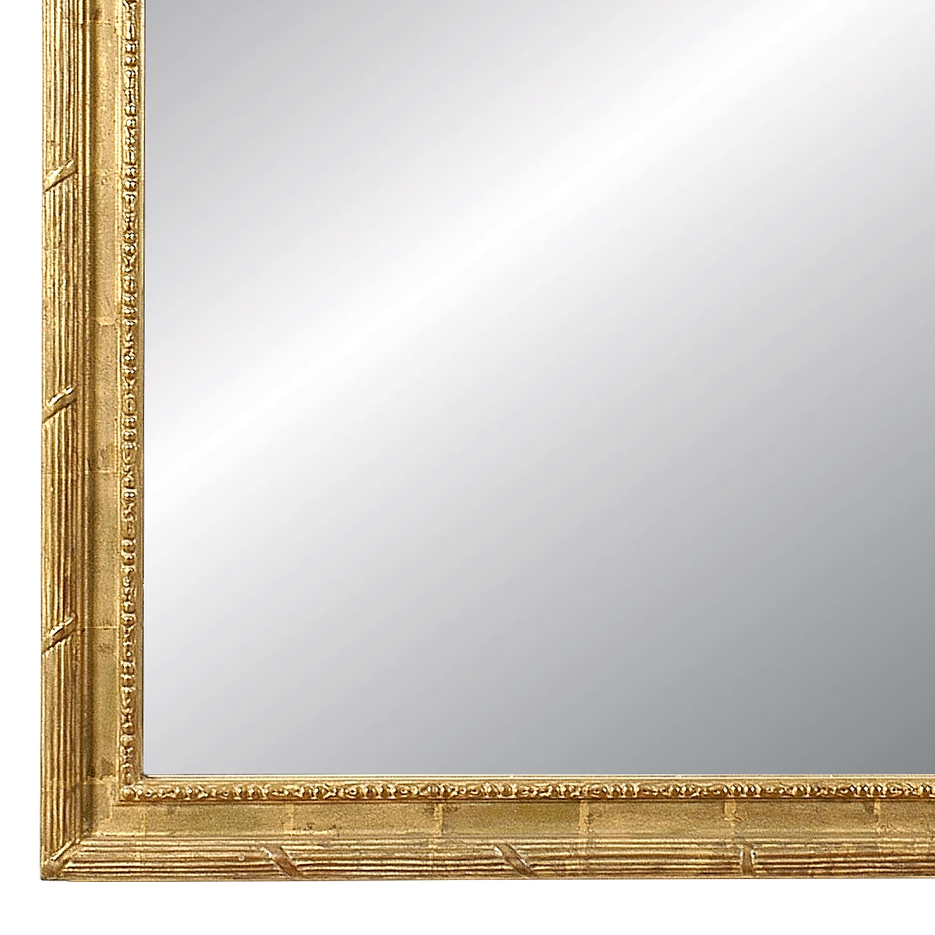 Neoclassical Regency Style Gold Foil Hand Carved Wooden Mirror, 1970 In Good Condition For Sale In Madrid, ES