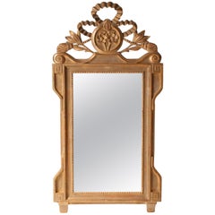 Neoclassical Regency Style Gold Foil Hand Carved Wooden Rectangular Mirror, 1970
