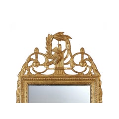 Specchio rettangolare in legno intagliato a mano in lamina d'oro in stile Neoclassico Regency, 1970