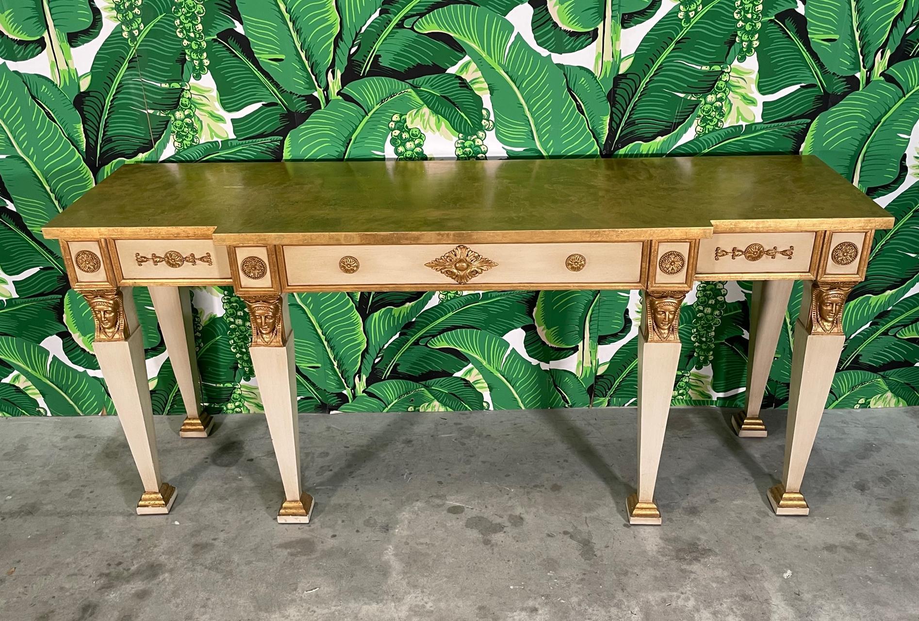 Neoclassical Revival Breakfront Carved Console Table In Good Condition For Sale In Jacksonville, FL