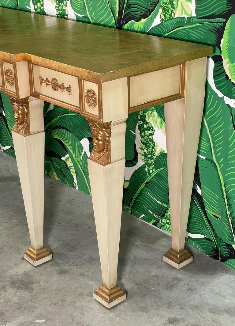 Neoclassical Revival Breakfront Carved Console Table For Sale at 1stDibs