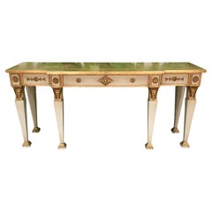 Table console sculptée à front brisé de style néoclassique