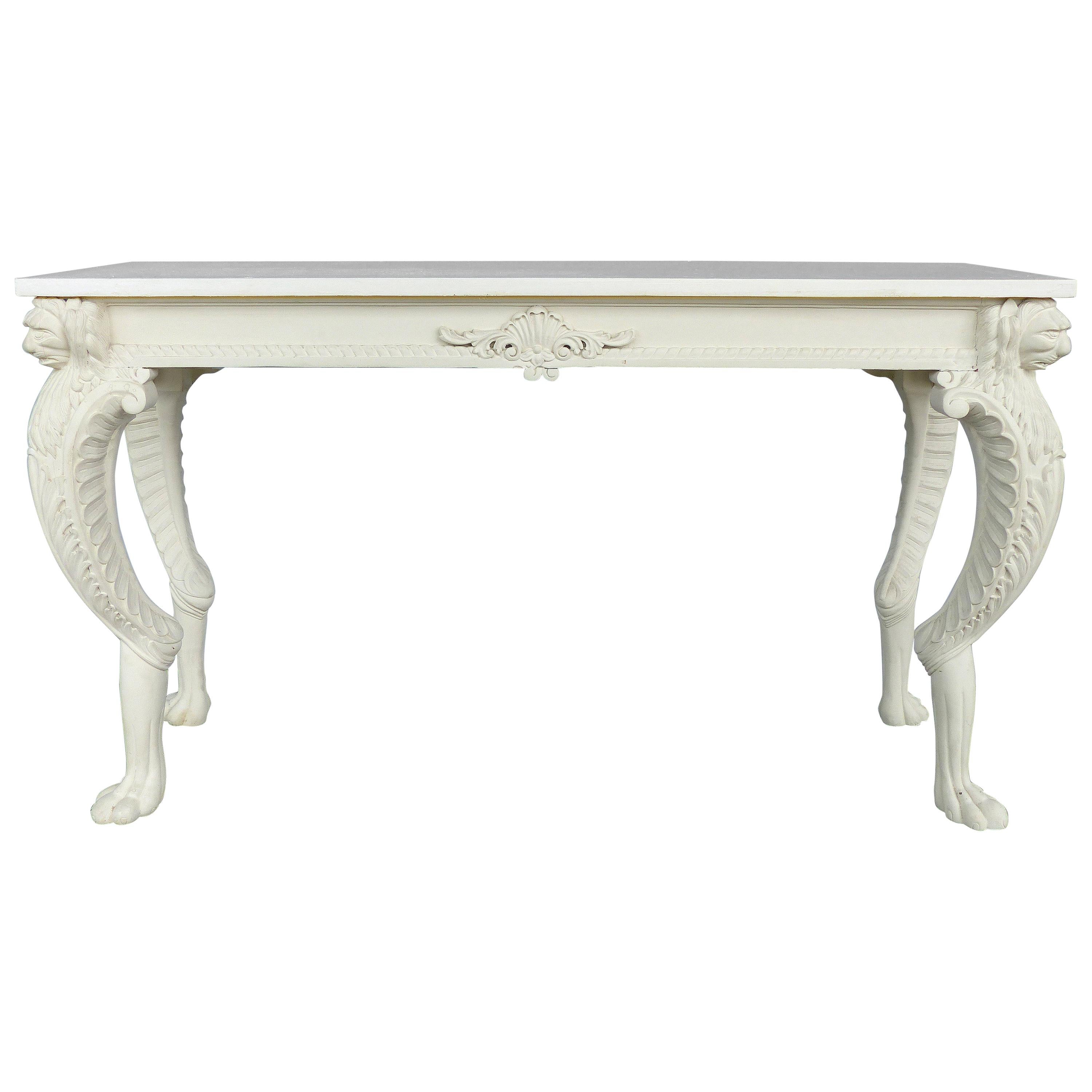 Neoclassical Revival Carved and Painted Wood Console