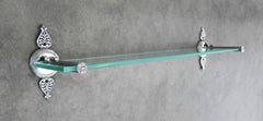 Neoclassical Revival Chrome and Glass Vanity Shelf, C1970s