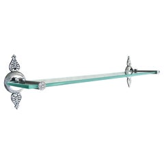 Neoclassical Revival Chrome and Glass Vanity Shelf, C1970s