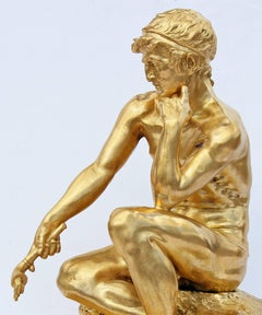 Neoclassical Revival Classical Male Nude Bronze Sculpture by E.F. Caldwell