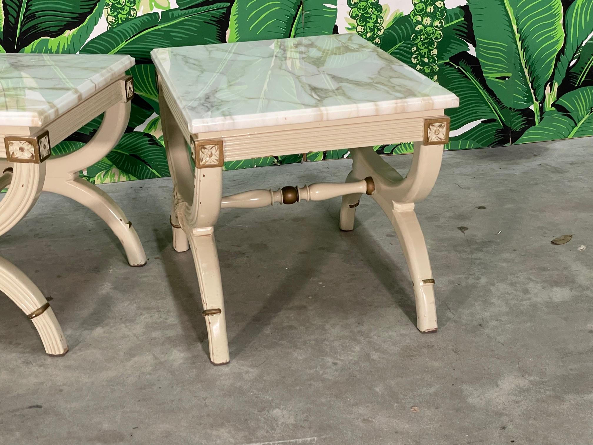 20th Century Neoclassical Revival Dorothy Draper Style End Tables or Footstools For Sale