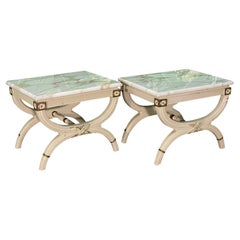 Retro Neoclassical Revival Dorothy Draper Style End Tables or Footstools