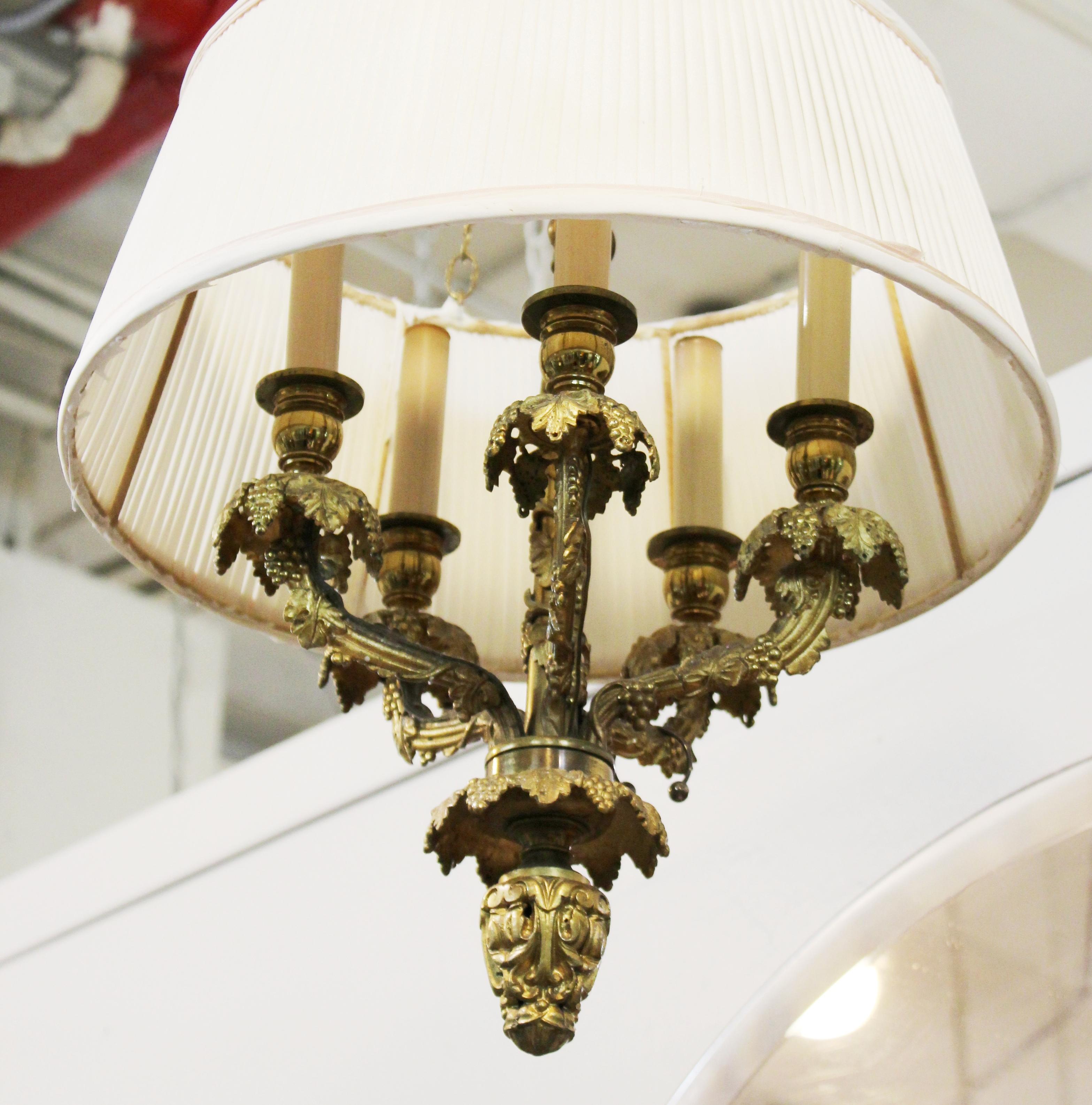 European Neoclassical Revival Gilt Bronze Chandeliers With Grapevines Motif