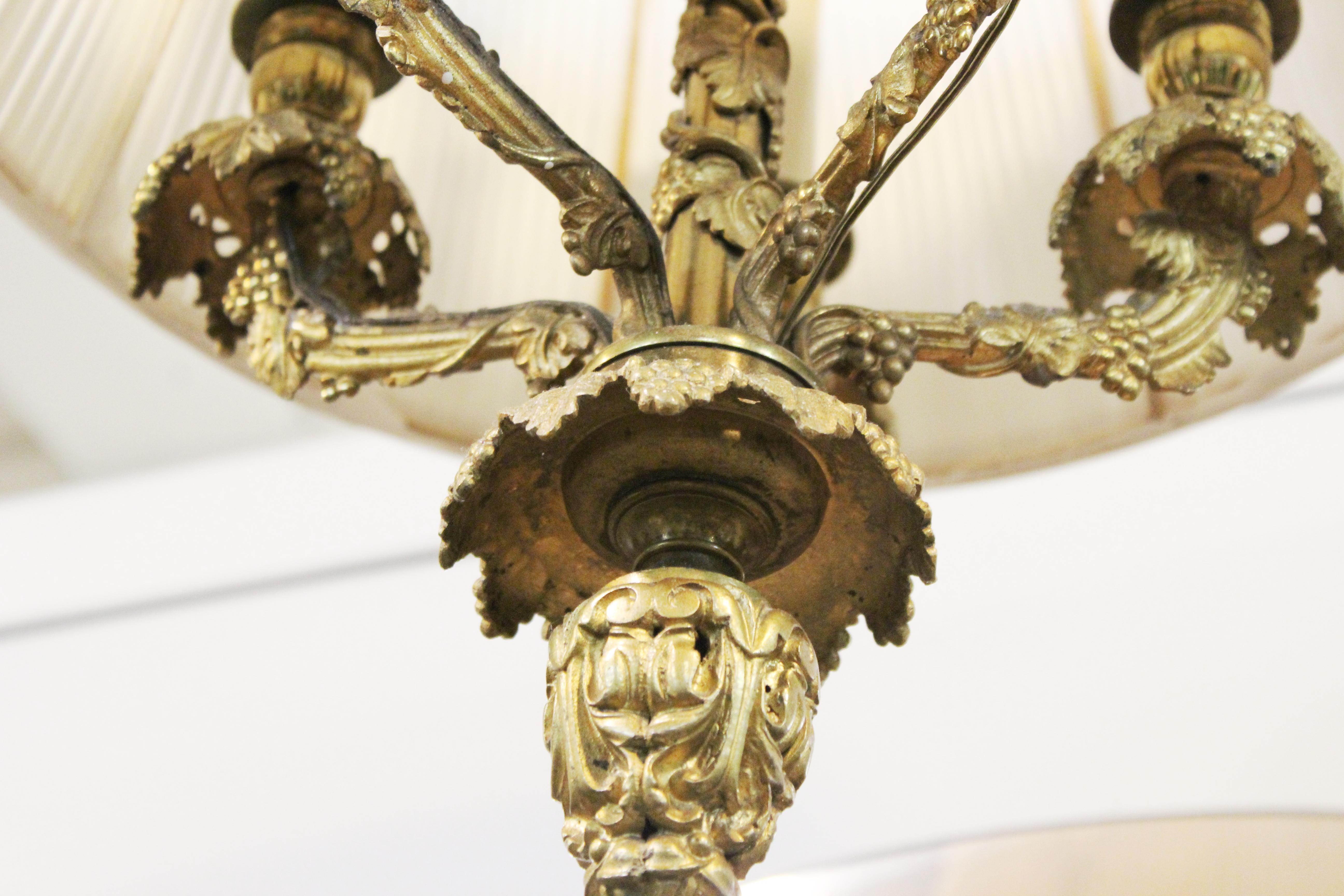 Neoclassical Revival Gilt Bronze Chandeliers With Grapevines Motif 1