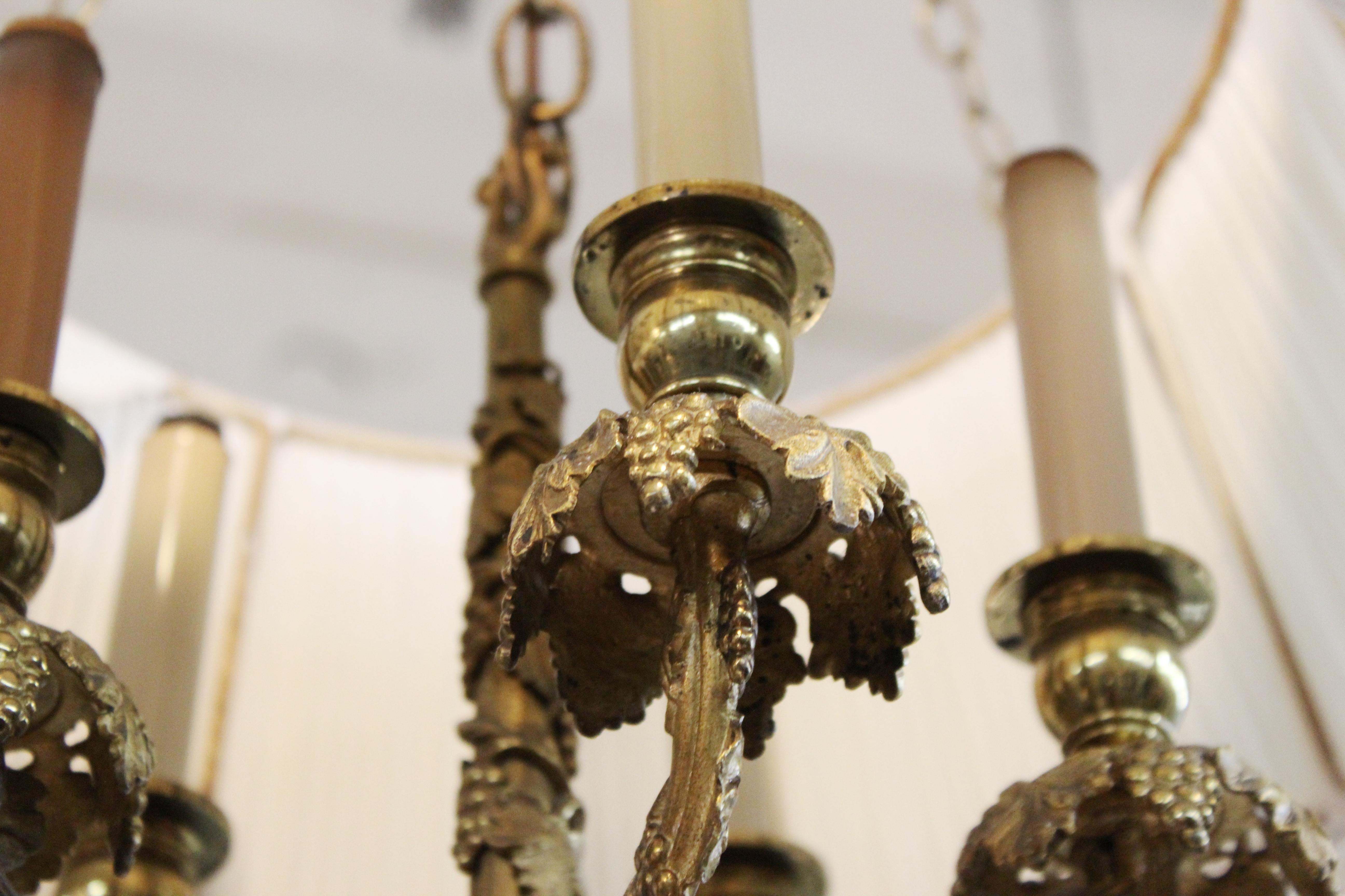 Neoclassical Revival Gilt Bronze Chandeliers With Grapevines Motif 4