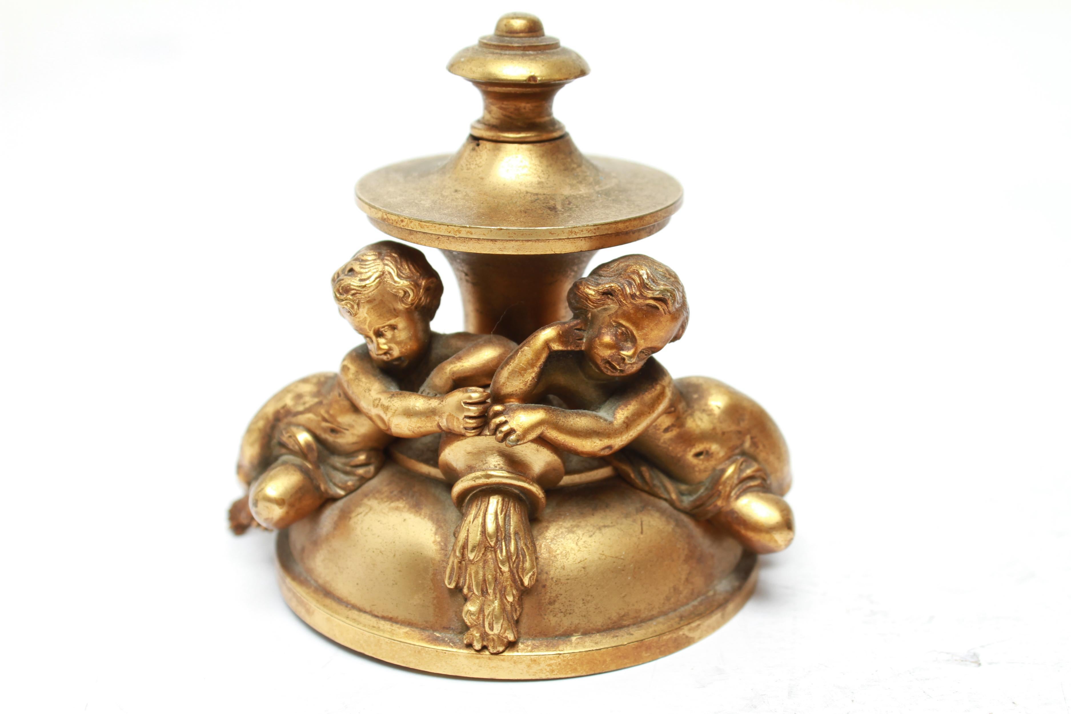 Neoclassical Revival Gilt Bronze Oil Lamp 7