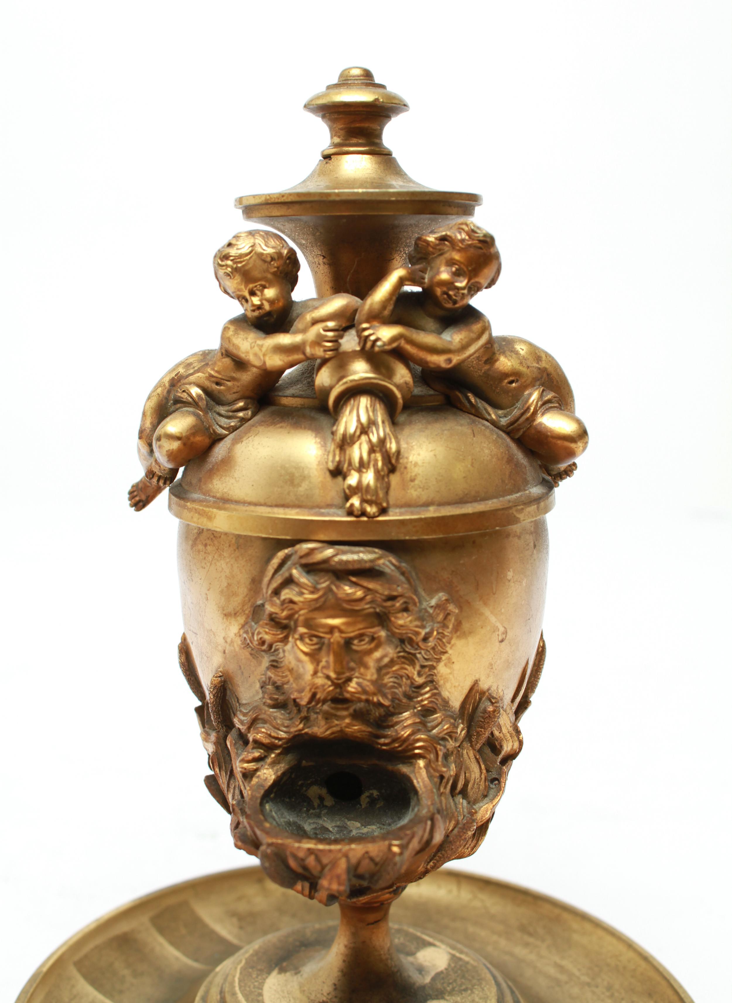 Neoclassical Revival Gilt Bronze Oil Lamp 2