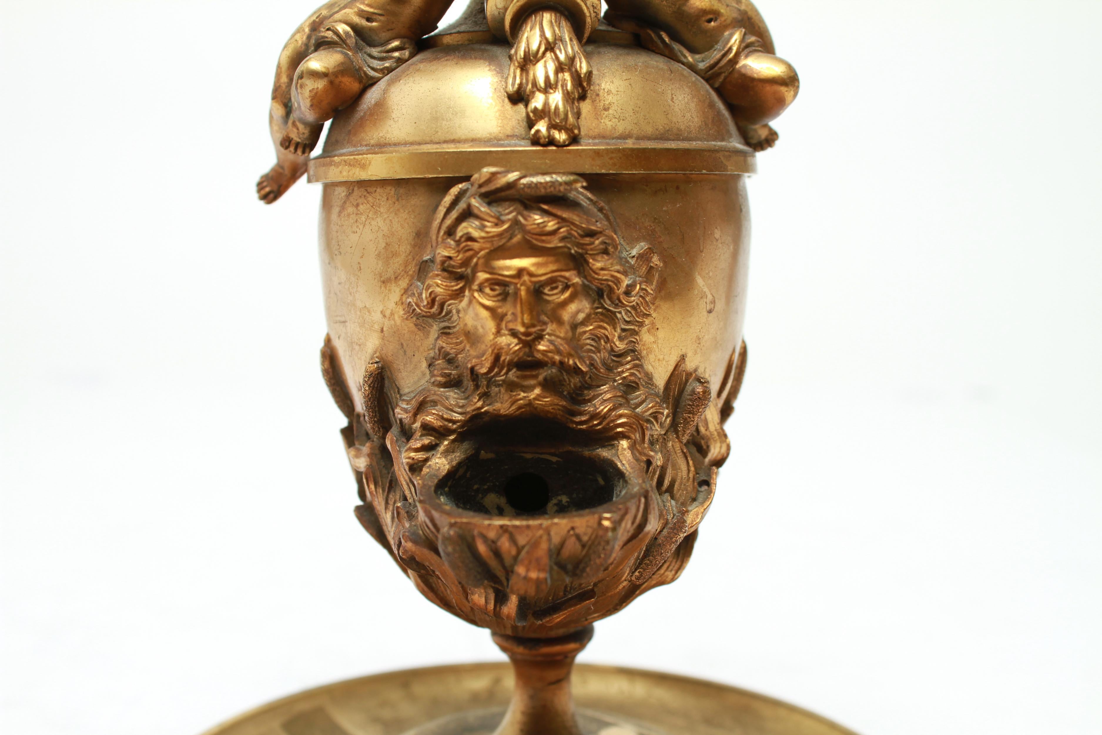 Neoclassical Revival Gilt Bronze Oil Lamp 3