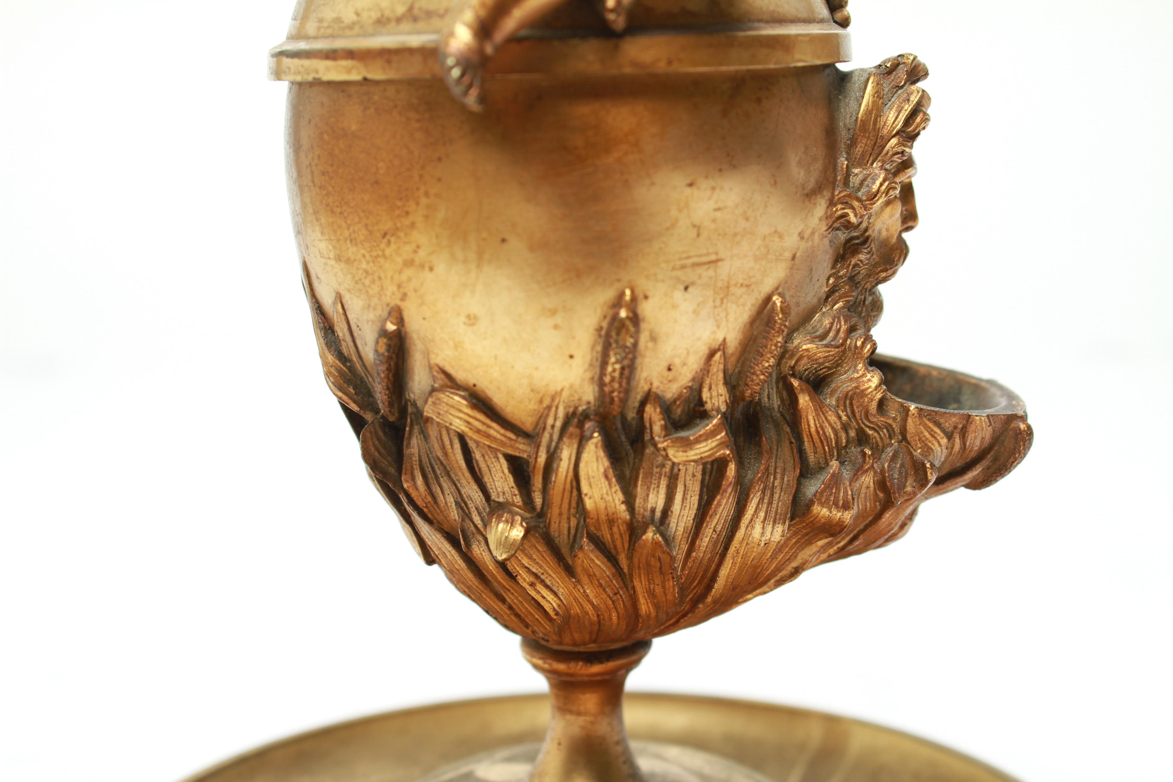Neoclassical Revival Gilt Bronze Oil Lamp 4