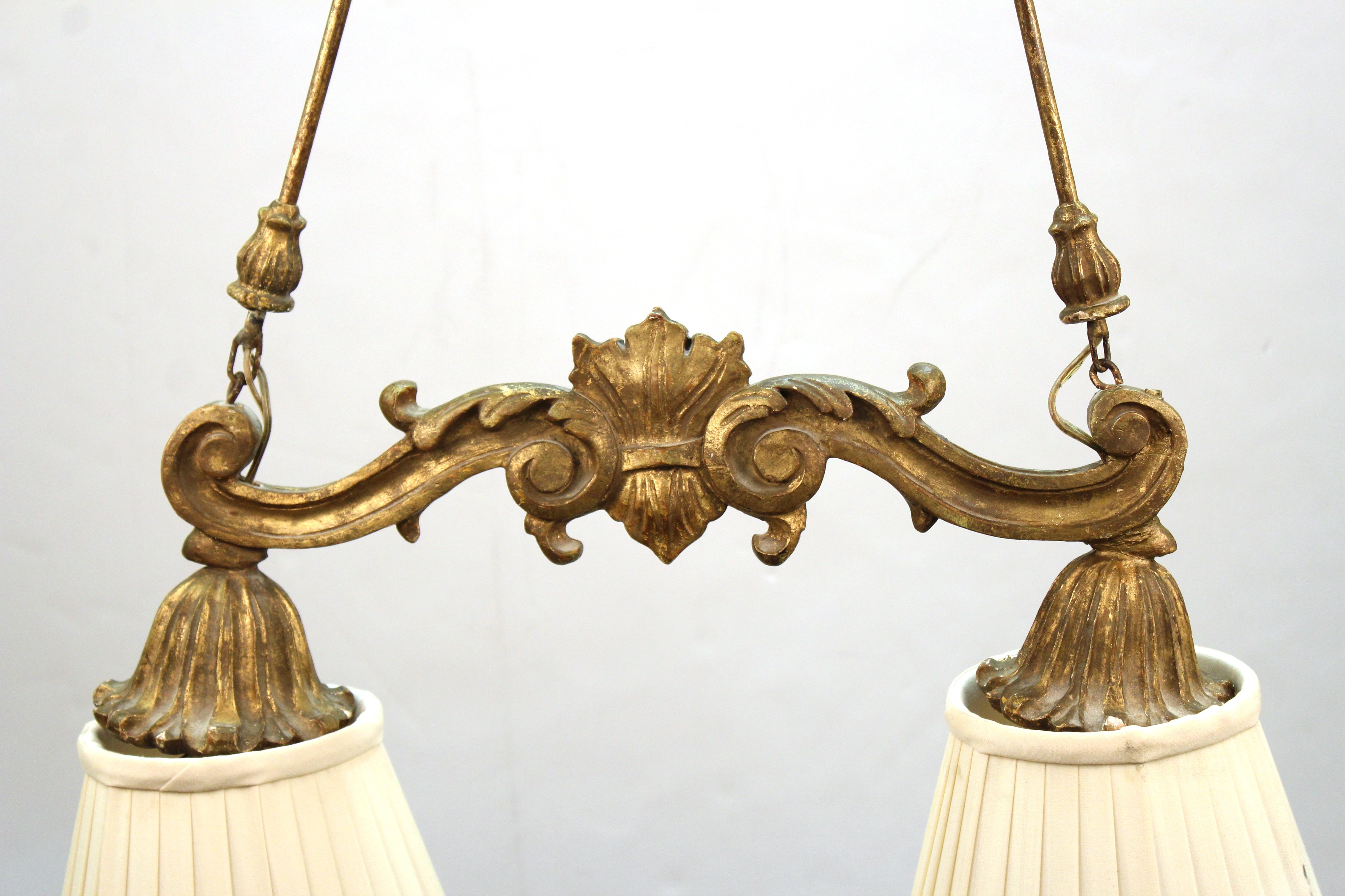Giltwood Neoclassical Revival Gilt Wood Pendant Light For Sale