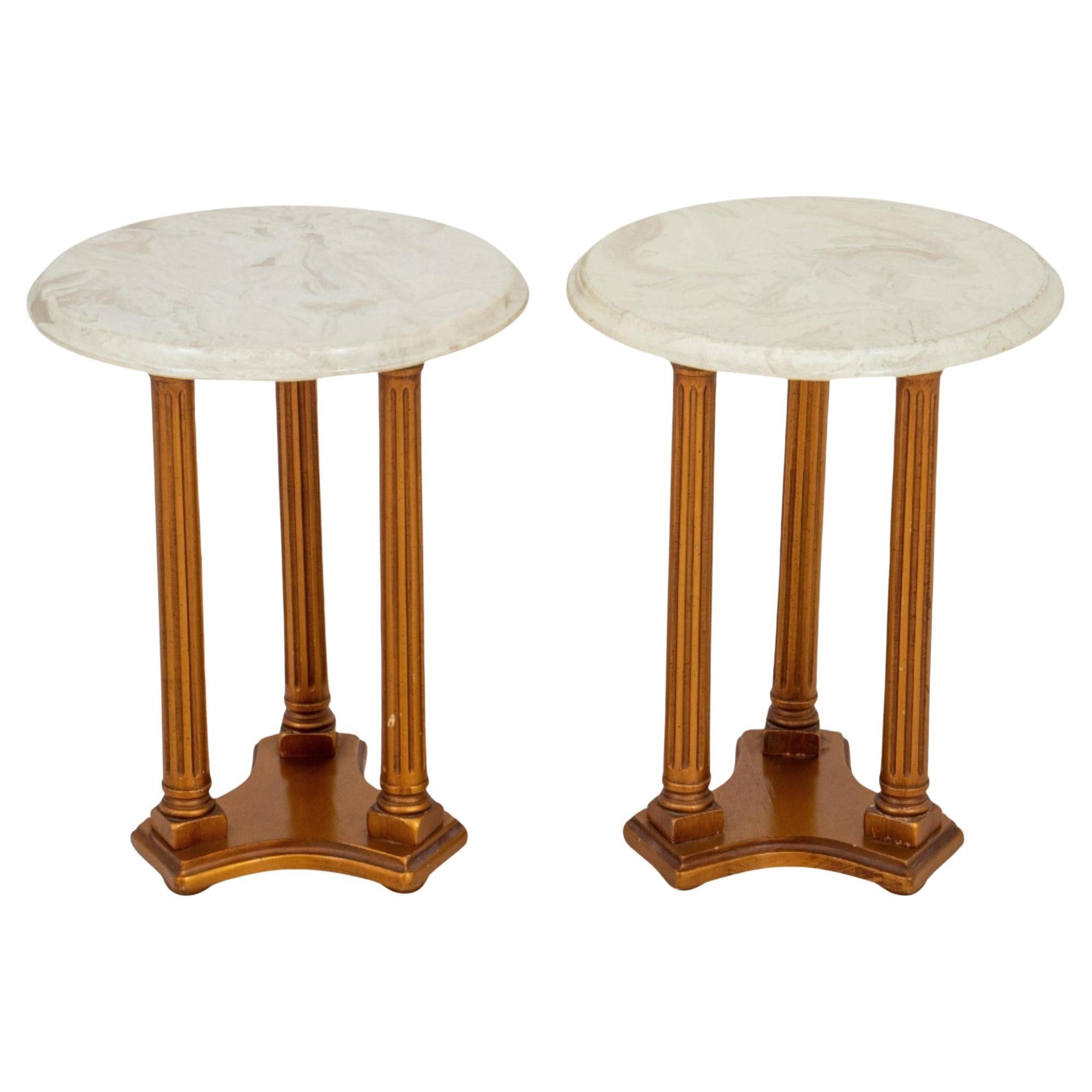 Neoclassical Revival Gilt Wood Side Table, 2 For Sale
