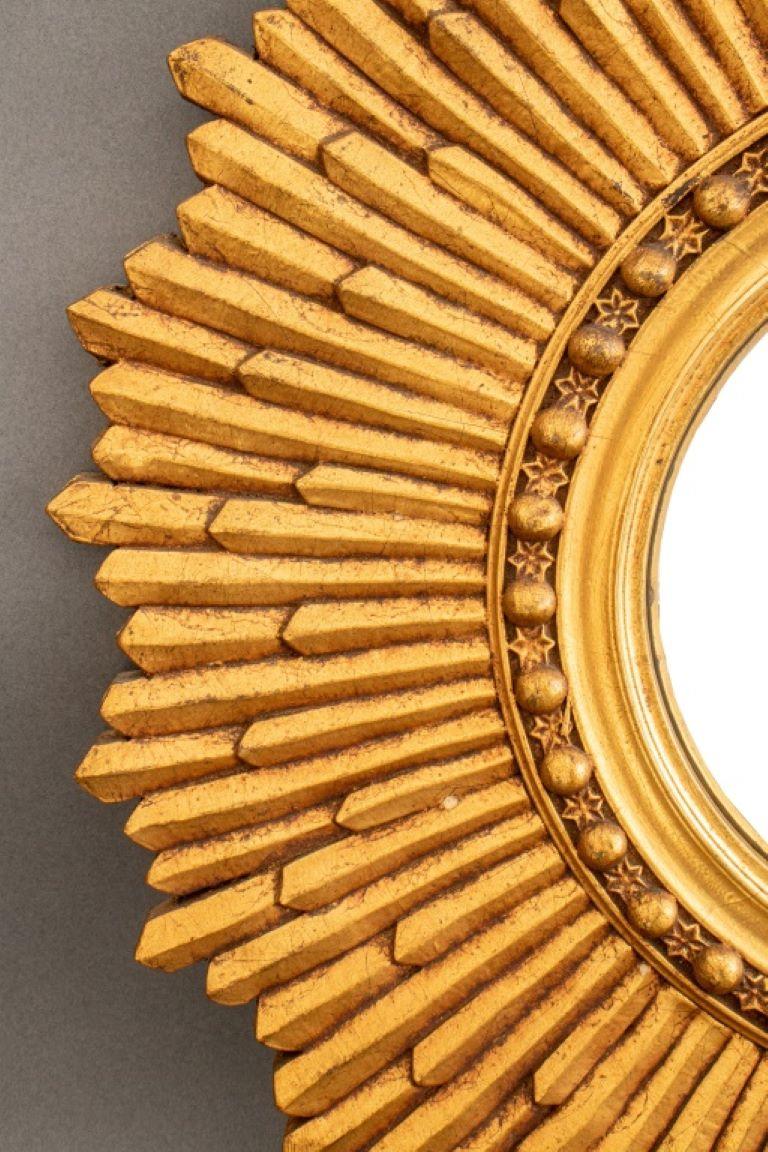 Neoclassical Revival Gilt Wood Starburst Mirror In Good Condition For Sale In New York, NY