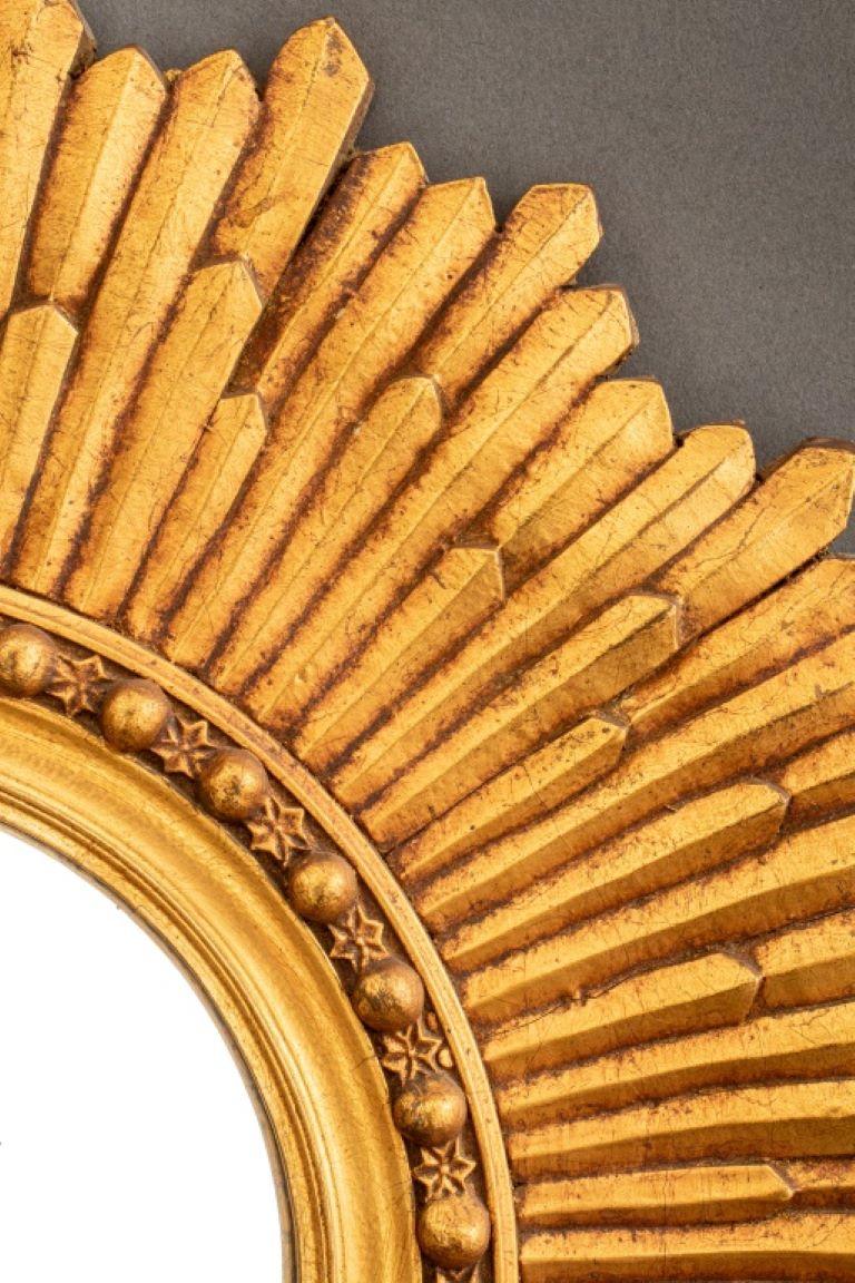 Giltwood Neoclassical Revival Gilt Wood Starburst Mirror For Sale