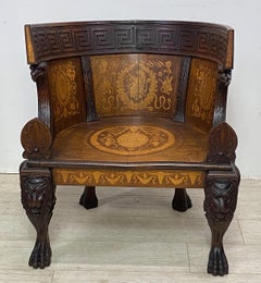 Neoklassizistischer Grand Tour-Stuhl aus Nussbaumholz, Grand Tour-Periode, Italien, 19. Jahrhundert