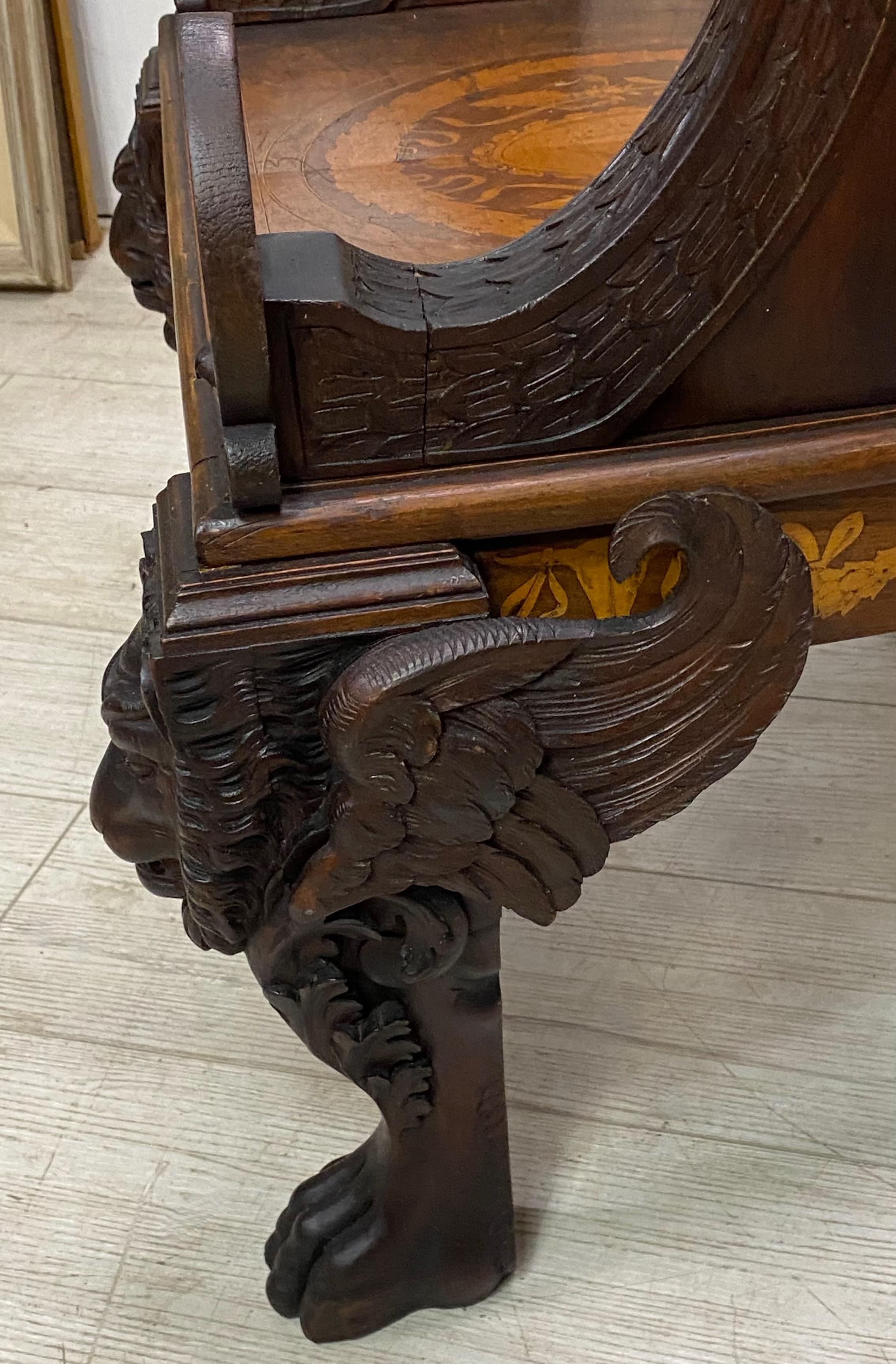 Neoclassical Revival Grand Tour Period Walnut Chair, Italian 19th Century For Sale 4