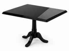 Neoclassical Revival High-Gloss Black Lacquer Pedestal Table and Tripod Base