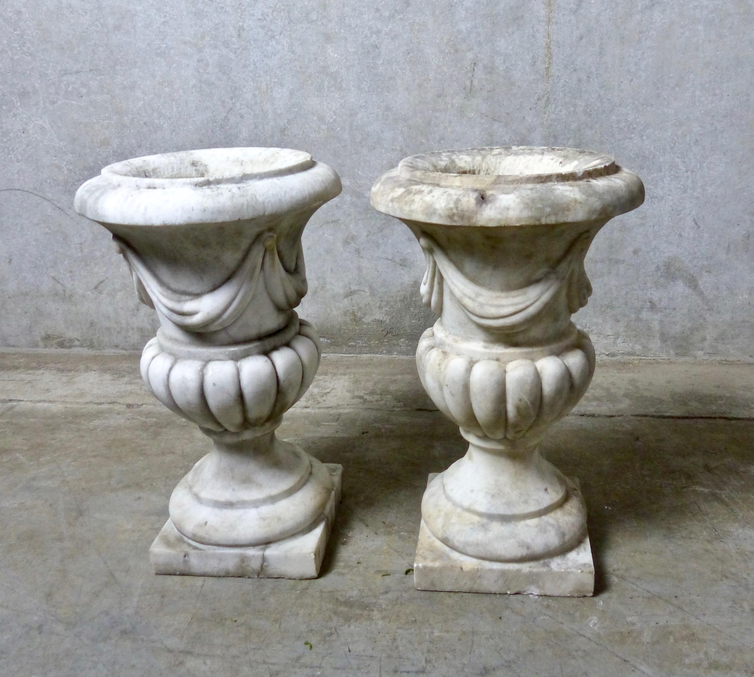 marble garden urns