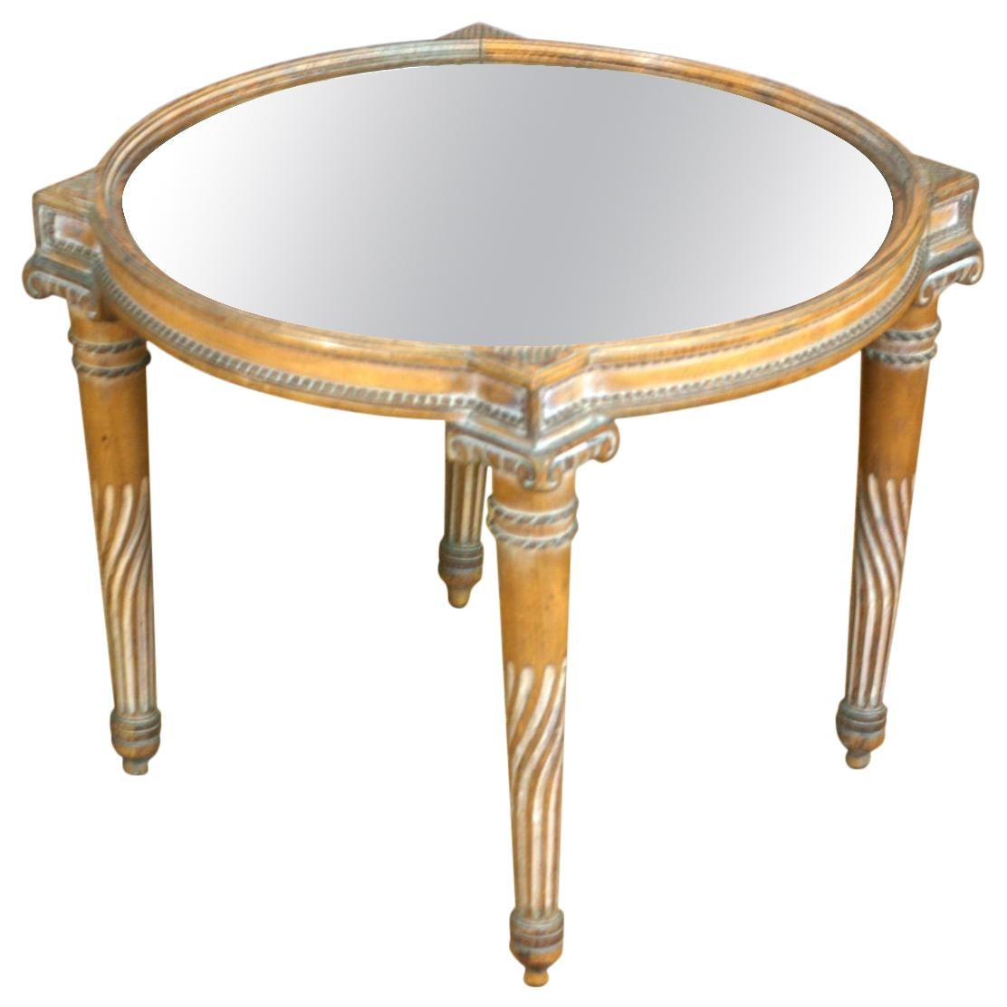 Neoclassical Revival Mirrored Table For Sale