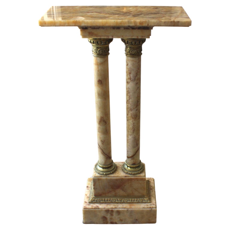 Neoclassical Revival Rectangular Onyx Pedestal For Sale at 1stDibs