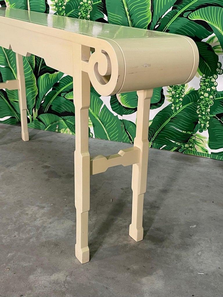 Neoclassical Revival Scroll Top Console Table For Sale at 1stDibs