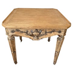 Neoclassical Revival Square Carved Side Table