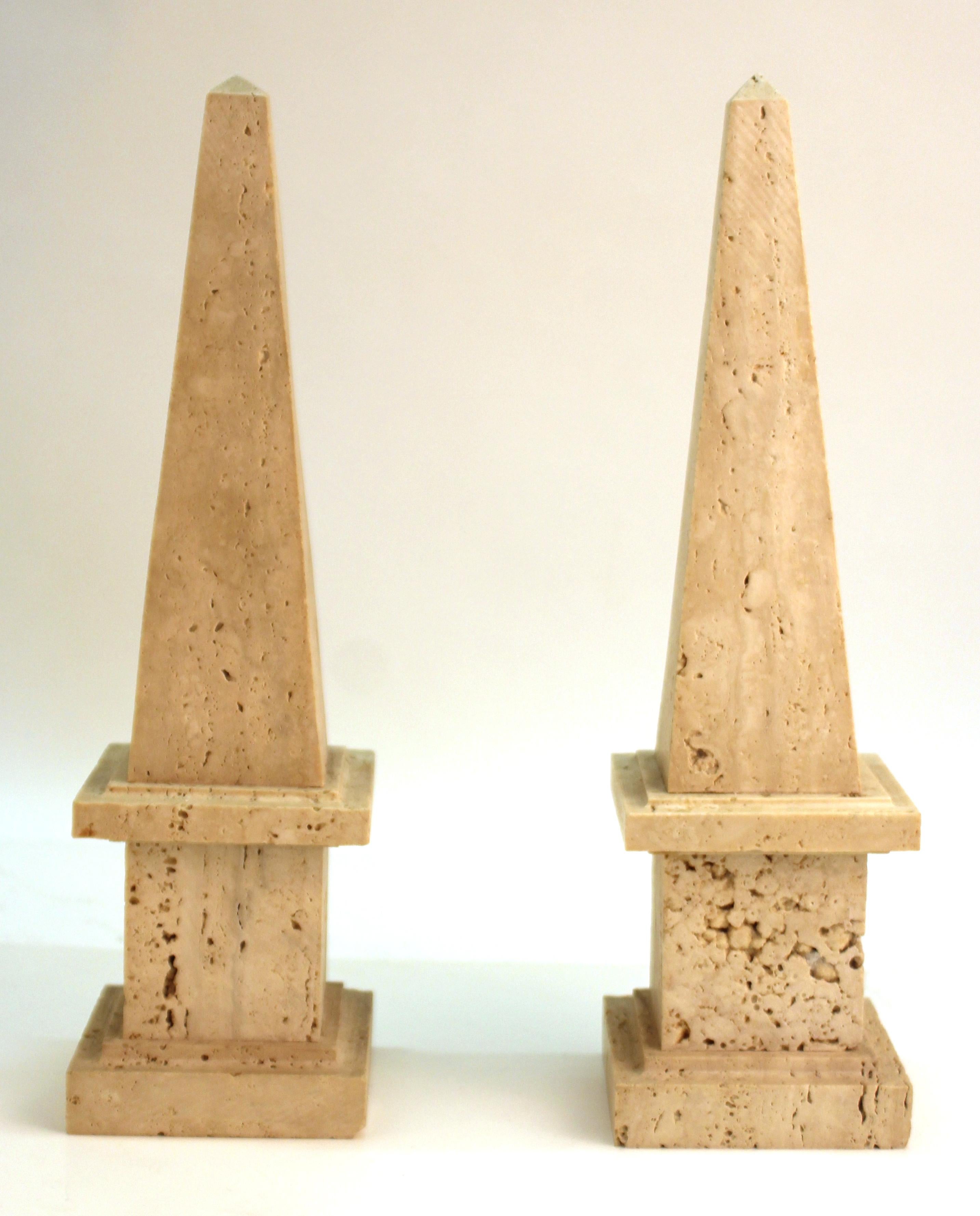 20th Century Neoclassical Revival Stone Obelisks