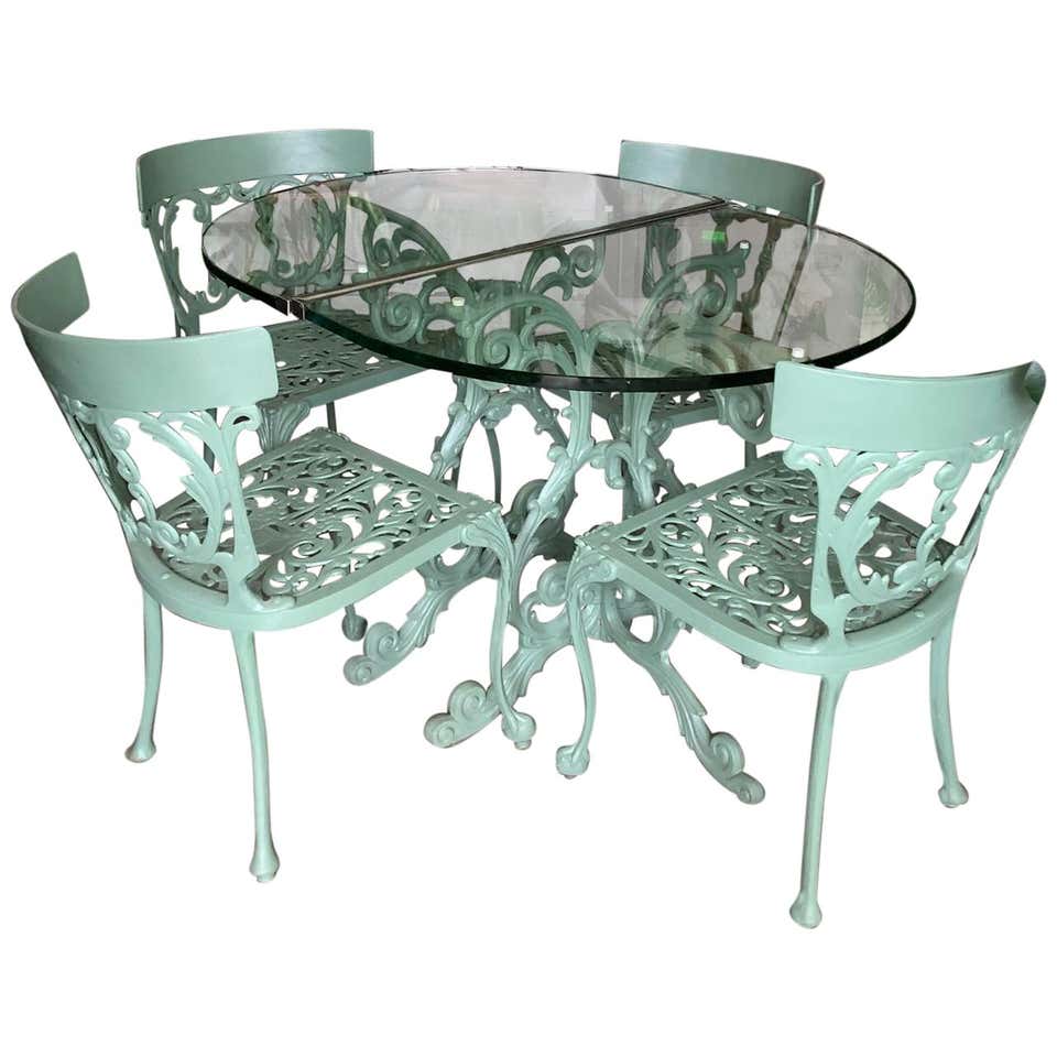 Outstanding Iron Garden Patio Table And Chairs at 1stdibs