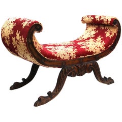 Neoclassical Revival Style Curule Bench