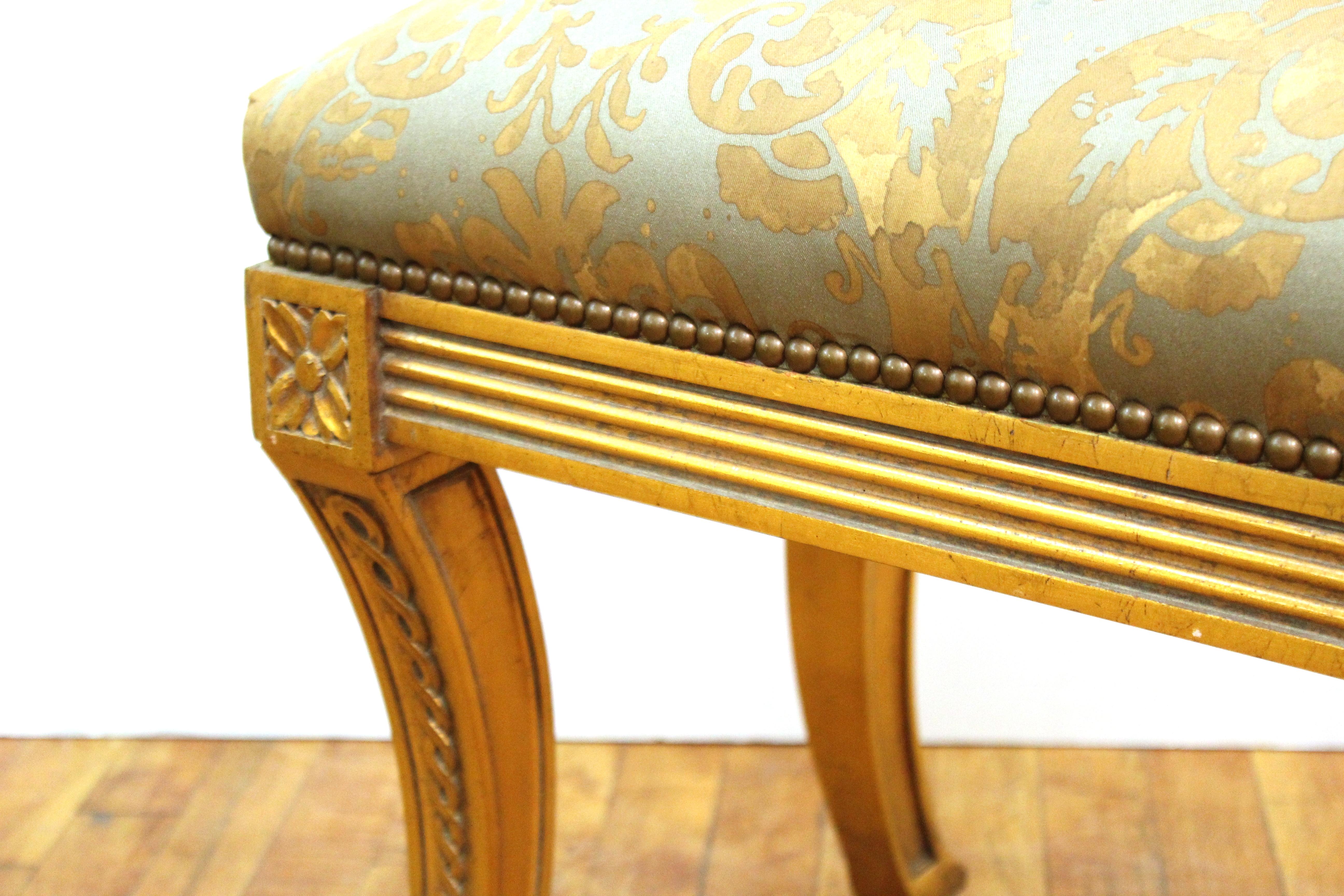 French Neoclassical Revival Style Giltwood Bench For Sale
