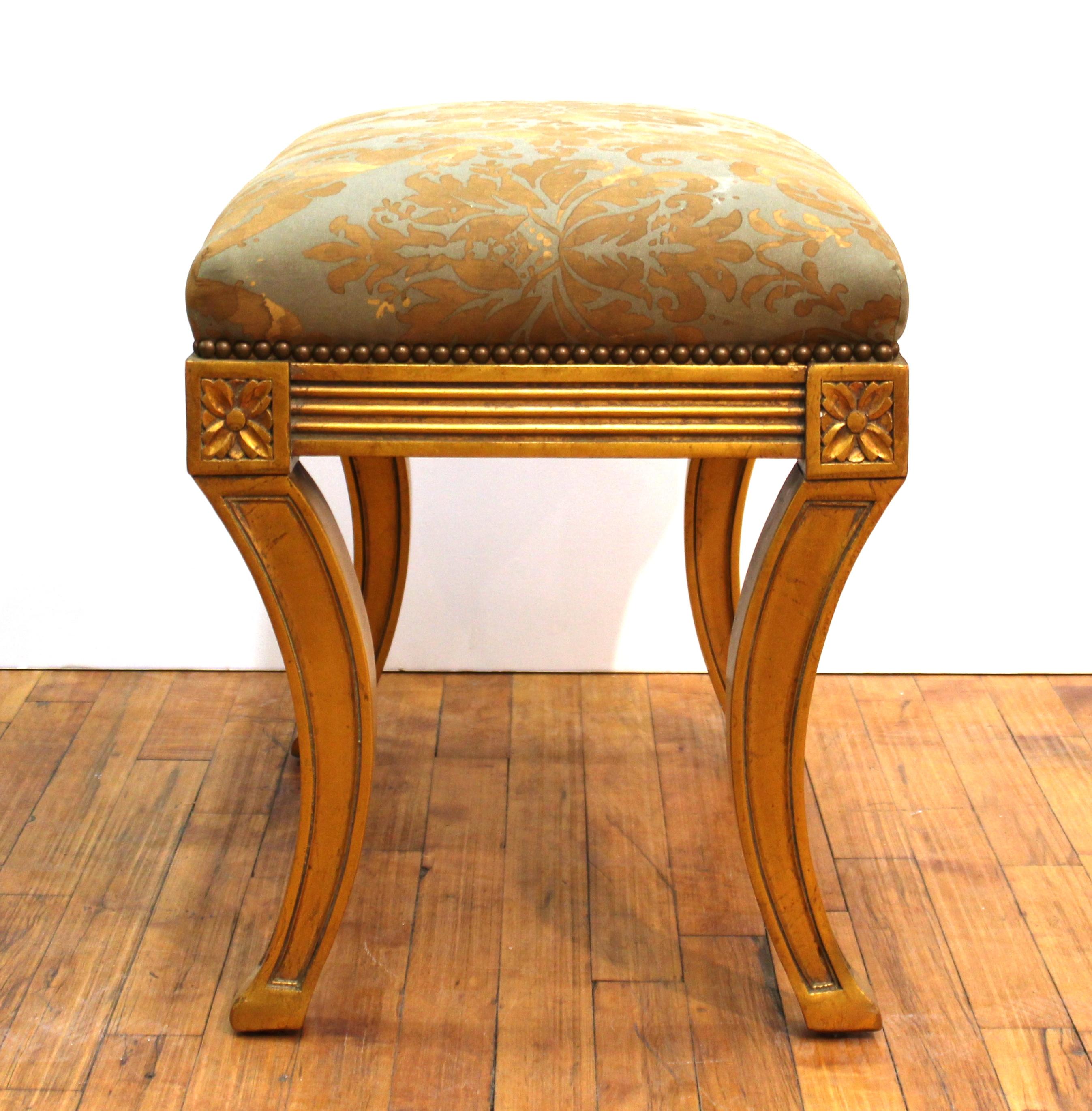 20th Century Neoclassical Revival Style Giltwood Bench For Sale