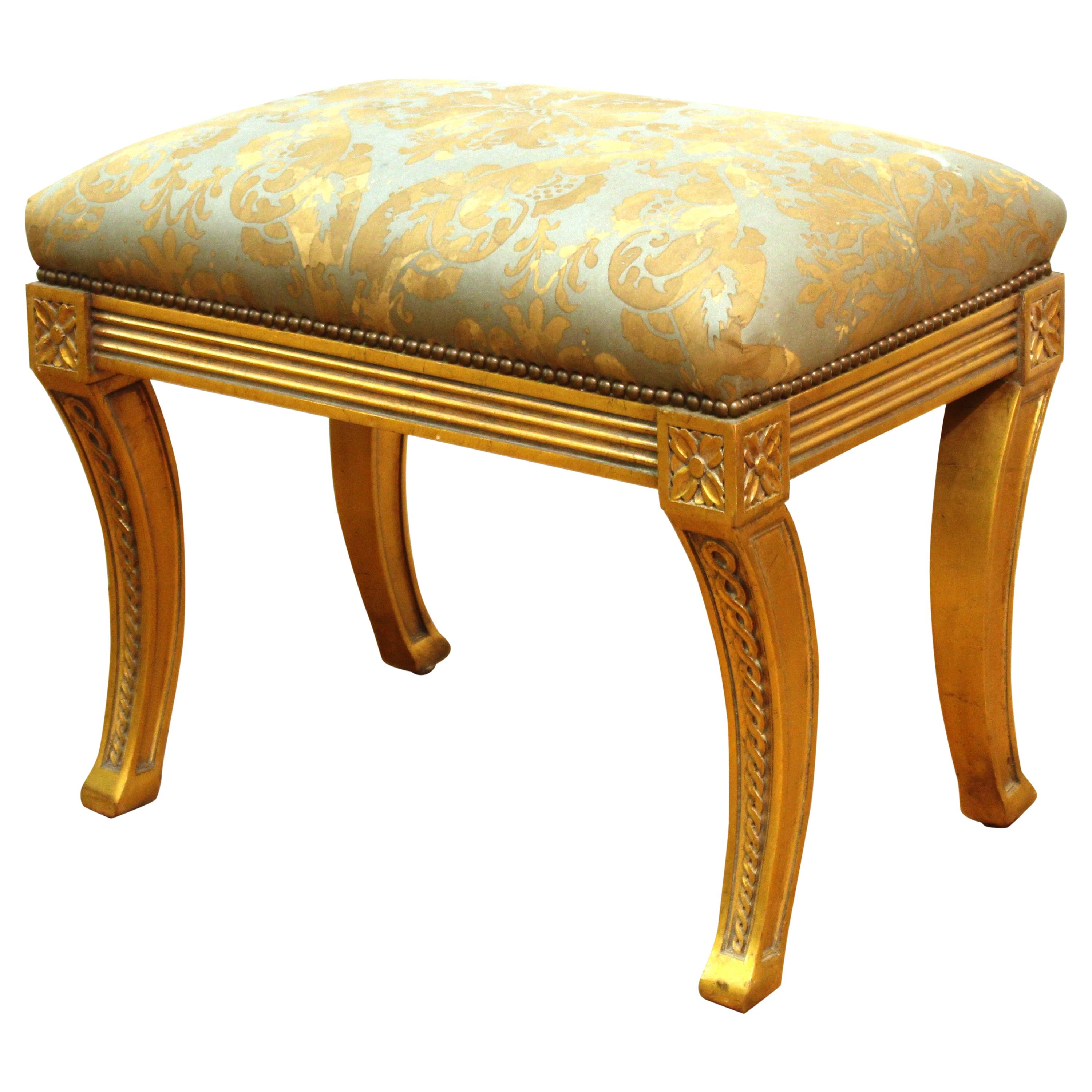 Neoclassical Revival Style Giltwood Bench For Sale