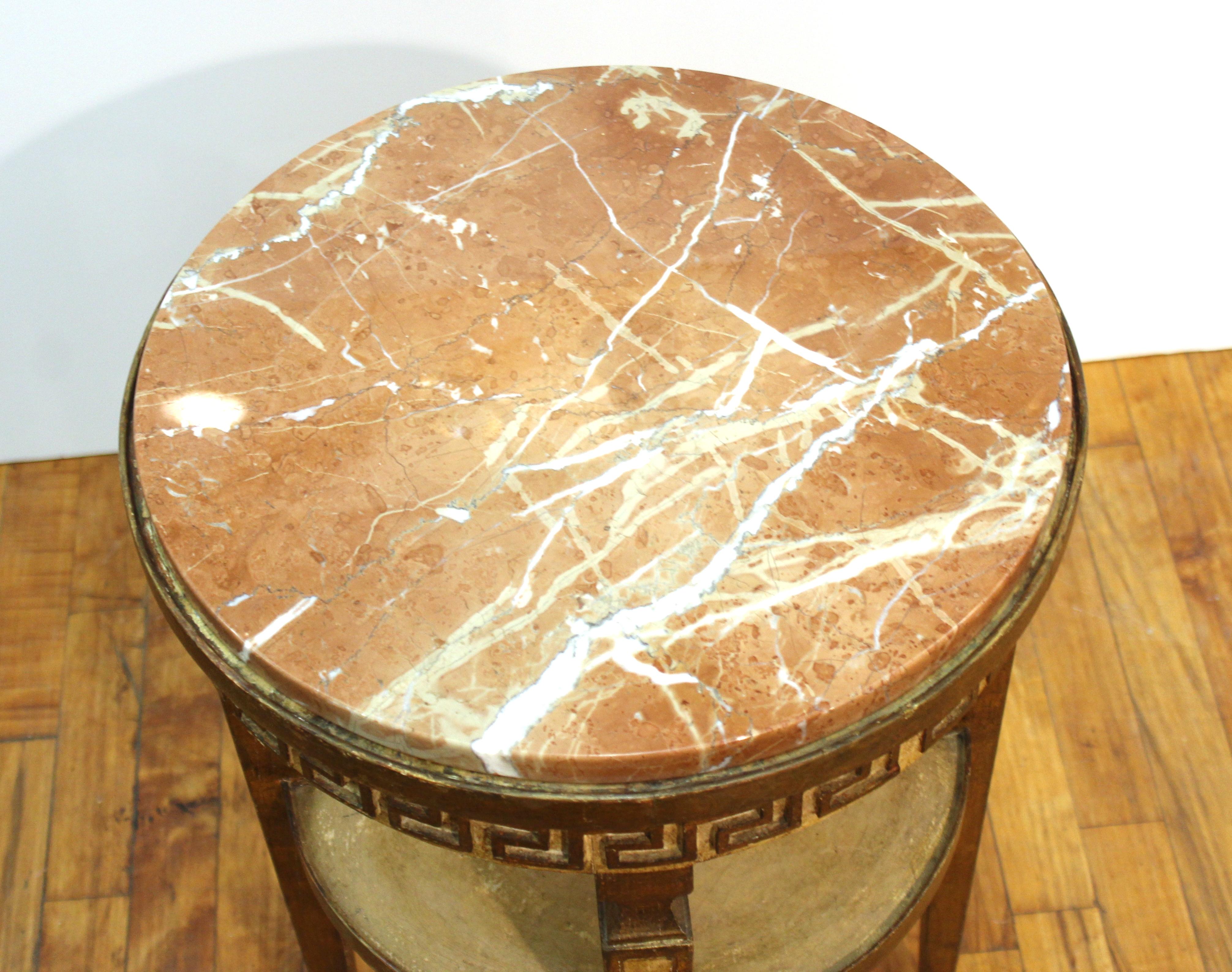 20th Century Neoclassical Revival Style Side Table with Marble Top