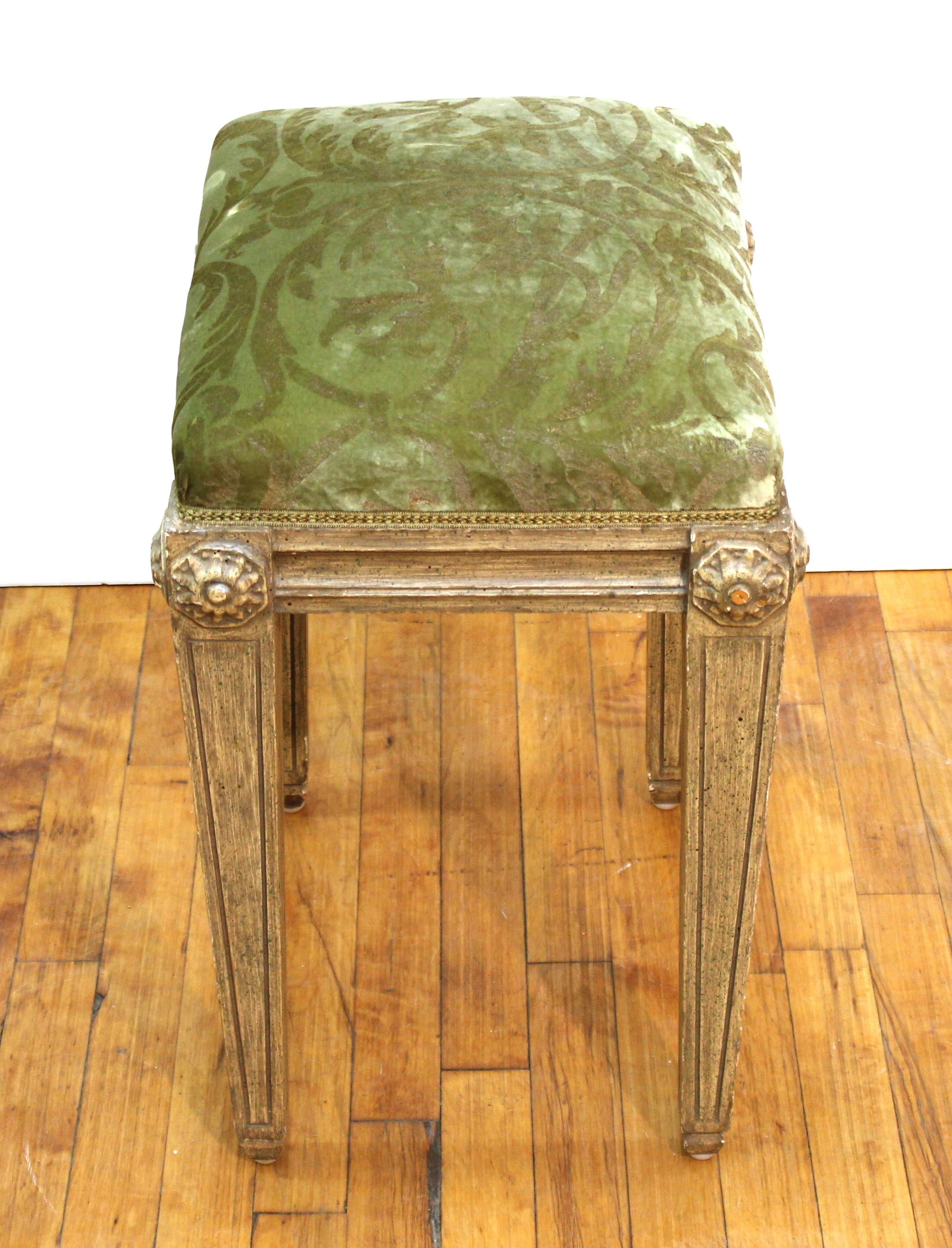 Upholstery Neoclassical Revival Style Wood Benches