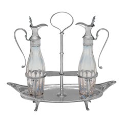 Neoclassical Revival Victorian Antique Sterling Silver Oil & Vinegar Set - 1893