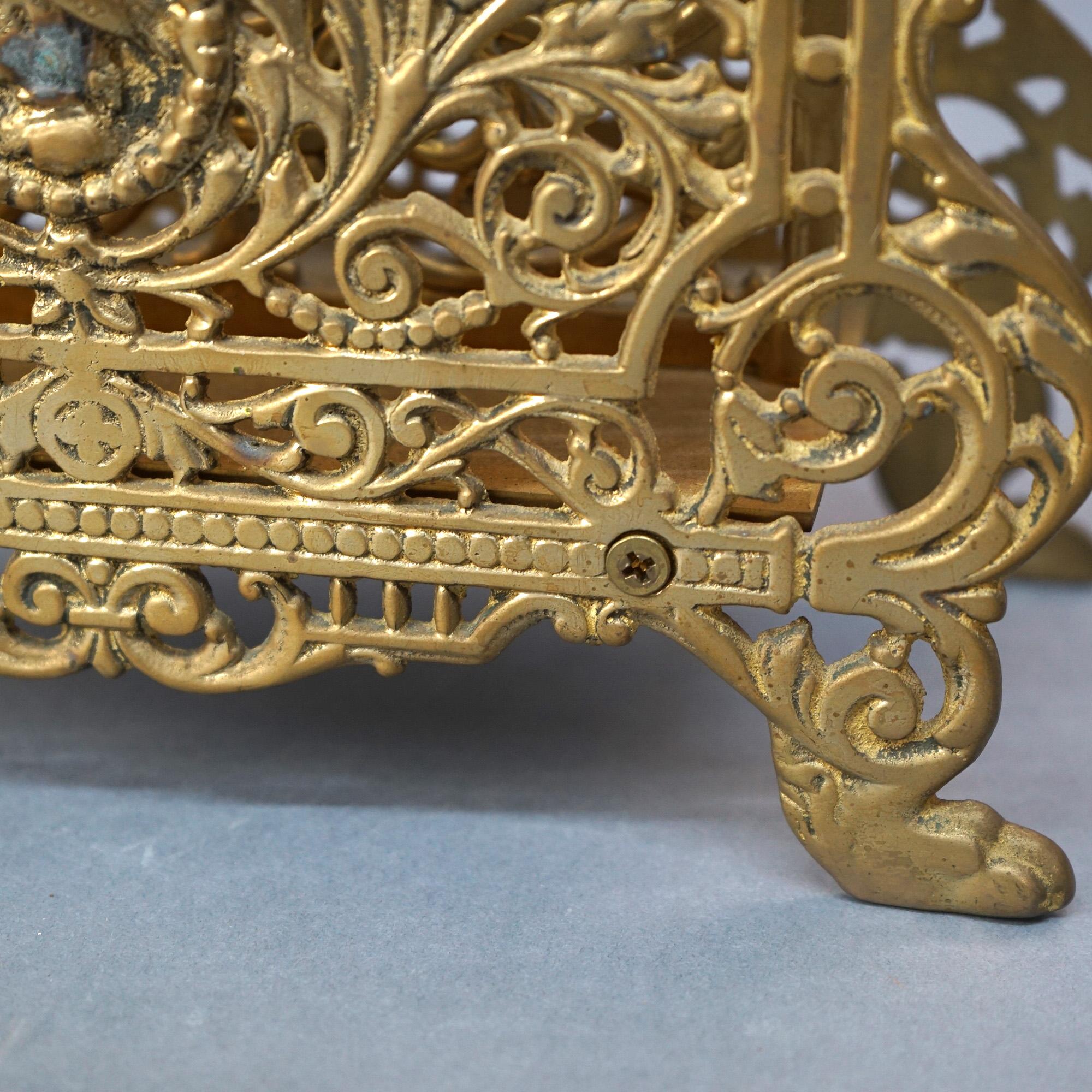 Neoclassical Rococo Reticulated Foliate Gilt Bronze Cameo Letter Holder 20thC For Sale 6